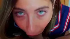Play Beautiful-eyed Teenager Gives Blowjob and Gets Cumshot on Her Face